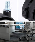 Eight Pack 1.5 Inch Black Nylon Plastic Castor Replacement Wheels For Furniture With 5/16 Inch Threaded Stem And Brake