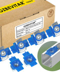 Nylon Channel Squeeze Nut For Strut Channel Three Eighths Inch Thickened Cone Nut With Sixteen Thread 30 Pack shown with packaging and installed example