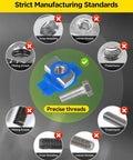Durable nylon channel squeeze nut and bolt set delivers fast, tool free positioning for American channel systems, precise threads diagram.