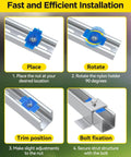 Durable nylon channel squeeze nut and bolt set delivers fast, tool free positioning for American channel systems installation steps