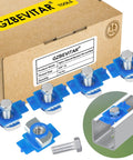 Durable nylon channel squeeze nut and bolt set delivers fast, tool free positioning for American channel systems with box and installed view