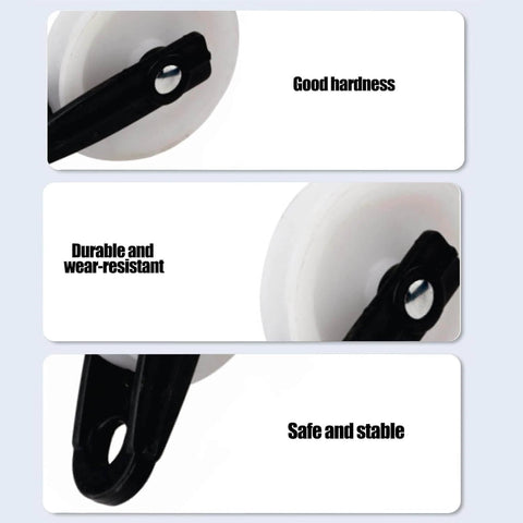 Nylon Clothesline Pulley 2 inch Diameter Nylon Pulley Outdoor Puller Rope Wire Rope Pulley Kit shown in close-up for durability
