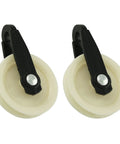 2PCS 2 Inch Nylon Clothesline Pulley, Outdoor Puller Rope Wire Rope Pulley, Clothes Puller Pulley shown in front view
