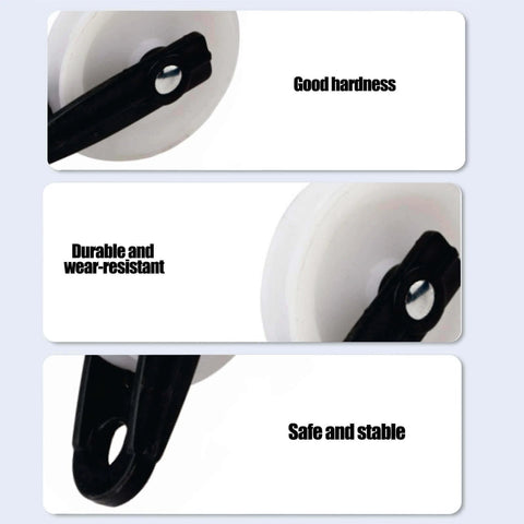 2 PCS Nylon Clothesline Pulley, 2-1/2-inch Diameter Nylon Pulley close-up showing durable nylon construction for outdoor use.