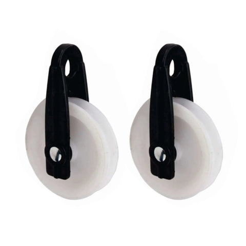 2 PCS Nylon Clothesline Pulley,2-1/2-inch Diameter Nylon Pulley,Outdoor Puller Rope Wire Rope Pulley,Clothes Puller Line Pulley Kit