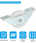 34mm Sliding Door Nylon Pulleys Four Pack For Screen Doors Wardrobes Cupboards And Closets Quiet Wear Resistant Nylon Wheels With Chrome Steel Housings 5mm Hole Distance Furniture Roller Wheels Silver