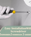 Hand installing Reinforced Nylon 66 Drywall Repair Anchor with Carbon Steel Screw into wall using screwdriver, detailed view