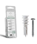 Reinforced Nylon 66 Drywall Repair Anchors Kit with Carbon Steel Screws, 90lb Hold, shown with a single anchor and screw