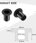 12 Pack Nylon Flanged Sleeve Bearings Black With Bore 10.1mm Outside Diameter 13mm Length and Flange Dimensions