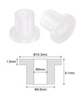 Flanged Nylon Sleeve Bearings 5mm Bore 6.6mm OD 8.1mm Length White Self Lubricating Bushings With 10.3mm Flange Diameter