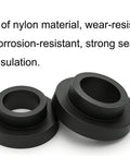 Nylon Flanged Sleeve Bearings 10mm Bore 14mm OD 7mm Length Black 25 Pieces Plastic Shaft Bushings For Motors And Gearheads DIYers And Makers Wear Resistant Corrosion Resistant Flange Diameter 20mm Sealed And Insulated