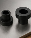 Nylon Flanged Sleeve Bearings 10mm Bore 14mm OD 7mm Length Black 25 Pieces Plastic Shaft Bushings For Motors And Gearheads DIYers And Makers Wear Resistant Corrosion Resistant Flange Diameter 20mm Sealed And Insulated side view.