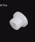 30 Pieces Flanged Sleeve Bearings Nylon Bushings for Shaft With 2mm Bore 4.4mm Outer Diameter, shown in white against a black background