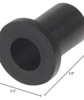 Black Nylon Flanged Bushing, 0.556 Inch Outer Diameter, Three Eighths Bore, Durable Non Metallic Bearing, Side View with Measurements.