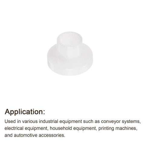 Flanged Sleeve Bearing Set 8mm x 10mm x 11mm Nylon Oilless Bushing White For Equipment And Machinery, shown against a white background.