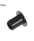 Flanged Nylon Sleeve Bearings Set Of 4 With 6.2mm Bore, black self-lubricating bushing for shafts, side view showing flange and bore size.