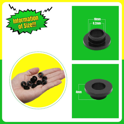Flanged Sleeve Bearing M8.2 Bore 10mm OD 4mm Length Nylon POM Self Lubricating Oil Free Black Bushing size information with hand holding bearings