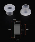 Flanged Sleeve Bearings Set Of 10 DIY Friendly Nylon Bushings For Shaft 6mm Bore 8mm OD 8.1mm Length No Oil Needed 12mm Flange Diameter And 2mm Flange Thickness Self Lubricating Wear Resistant White with diagram.