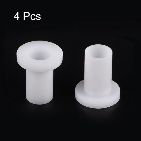 4 Piece Pack Flanged Sleeve Bearings Nylon Bushings White Self Lubricating With High Load Capacity And Wear Resistance 10mm Bore