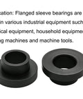 Nylon Flanged Sleeve Bearings 10mm Bore 14mm OD 7mm Length Black 25 Pieces Plastic Shaft Bushings For Motors And Gearheads DIYers And Makers Wear Resistant Corrosion Resistant Flange Diameter 20mm Sealed And Insulated