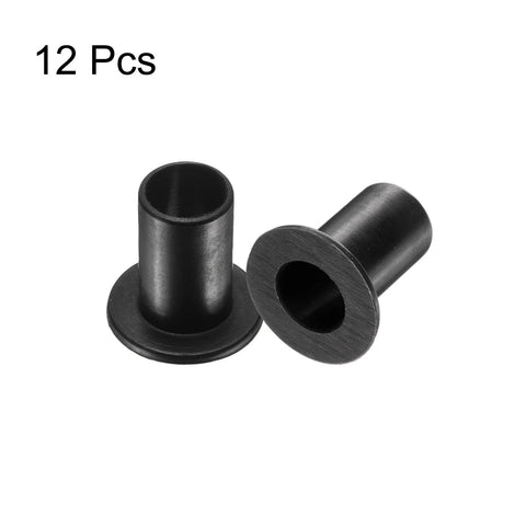 12 Pack Nylon Flanged Sleeve Bearings Black With Bore 10.1mm Outside Diameter 13mm Length 20.5mm Flange Diameter 20mm