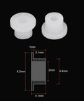 30 Pieces Flanged Sleeve Bearings Nylon Bushings for Shaft With 2mm Bore, 4.4mm OD, 4.1mm Length, 6.2mm Flange Diameter, Self Lubricating White