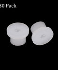 Self Lubricating Nylon Flanged Sleeve Bearings 2mm Bore 4.4mm Outer Diameter 4.1mm Length Pack Of 30, shown in white.