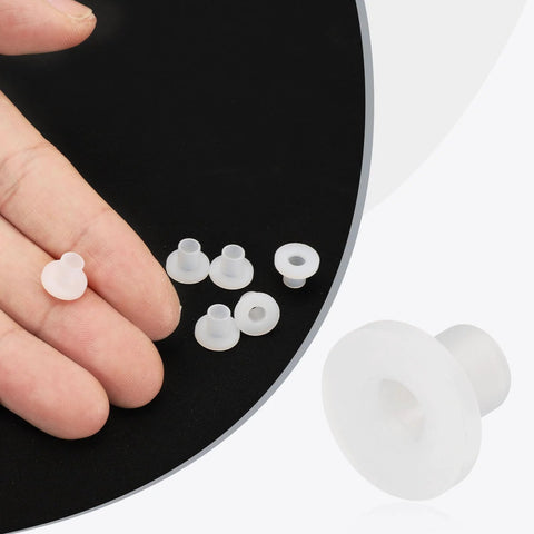 Flanged Sleeve Bearings Nylon Bushings With Flange 4mm Bore 5mm Outer Diameter 7mm Length White shown on hand