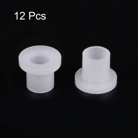 Flanged Nylon Sleeve Bearings 5mm Bore 6.6mm OD 8.1mm Length White Self Lubricating Bushings Pack of 12 shown front and side view
