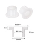 12 Pack Nylon Flanged Sleeve Bearings 6.1mm Bore By 9.9mm OD By 8.3mm Length White Self-Lubricating Bushings with dimensions shown