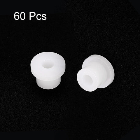 Flanged Nylon Sleeve Bearings Pack Of 60 Self Lubricating Bushings 2mm Bore 4.4mm Outer Diameter 4.1mm Length 6.2mm Flange White