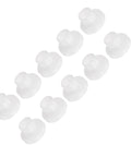 Flanged Sleeve Bearing Set 8mm x 10mm x 11mm Nylon Oilless Bushing White For Equipment And Machinery, 10 Pieces, arranged in two rows.