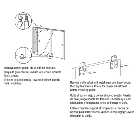 Installation diagram for Flat Nylon Closet Door Roller 7/8 Inch Diameter For Sliding Doors 1/4 Inch Wide With Adjustable Stamped Steel Guide.