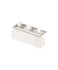 Nylon Adjustable Floor Guide For Sliding Doors With Carpet Riser System Centering Bypass Door Guide White And Metallic Finish Includes Five Riser Plates