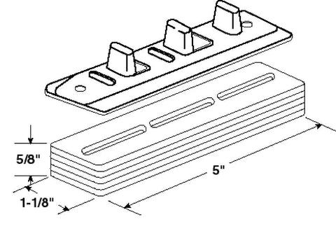 Diagram of Nylon Adjustable Floor Guide For Sliding Doors With Carpet Riser System Centering Bypass Door Guide White And Metallic Finish