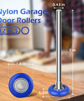 12 Pcs Nylon Garage Door Rollers 1.8 Inch Replacement Wheels For 2 Inch Track With 7 Inch Extended Stem Quiet Durable High Load