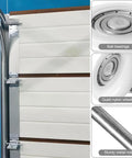 Two Pack White Nylon Garage Door Rollers With 1.8 Inch Wheel Diameter And 4.72 Inch Overall Wheel Length installed and close-up view