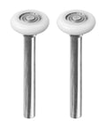 Two Pack White Nylon Garage Door Rollers With 1.8 Inch Wheel Diameter And 4.72 Inch Overall Wheel Length, Quiet High Load Replacement Wheels For Garage Door Track, Durable Carbon Steel Rod, 11mm Stem, Easy Install And Smooth, Reliable Operation