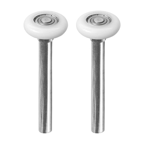 Two Pack White Nylon Garage Door Rollers With 1.8 Inch Wheel Diameter And 4.72 Inch Overall Wheel Length, Quiet High Load Replacement Wheels For Garage Door Track, Durable Carbon Steel Rod, 11mm Stem, Easy Install And Smooth, Reliable Operation