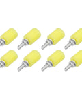 Slide Gate Guide Rollers 8 Piece Nylon Wheel Set For Sliding Doors And Gates Gate Support Assembly Universal Door Pulley Wheels For Electric And Manual Gates 32x40 Mm 75 Mm Total Height 10 Mm Thread Beige, showing yellow nylon rollers with threaded ends.