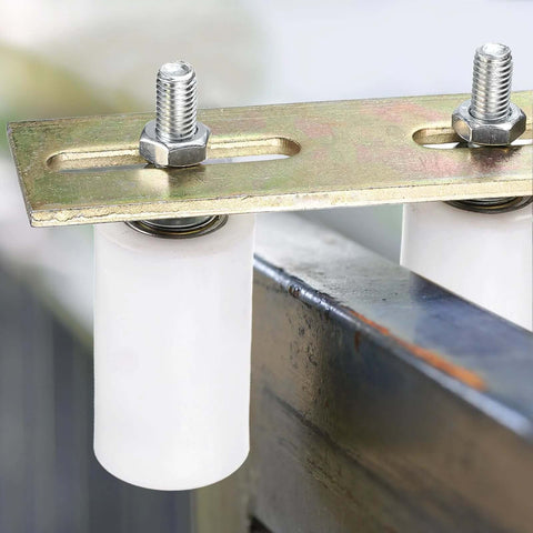 2 Pack Slide Gate Guide Rollers With L Shaped Brackets, 30mm Nylon Rollers, 80mm Long, For Gates Up To 3 9 16 Inch Wide