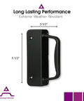 Nylon Gate Handle For Heavy Duty Outdoor Gates Reversible Left And Right Grip With Extra Knuckle Room Sturdy Design Black
