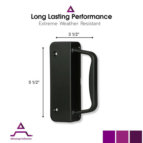 Nylon Gate Handle For Heavy Duty Outdoor Gates Reversible Left And Right Grip With Extra Knuckle Room Sturdy Design Black