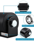 2 Pcs Slide Gate Guide Roller Kit With C Bracket For 3 Inch Rolling Gates showing nylon roller and steel bracket details