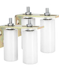 Two Set Slide Gate Guide Rollers With 5 Inch Nylon Rollers And L Shaped Rear Post Bracket Universal Sealed Ball Bearing Rolling Gate Guide For Sliding Doors White Durable Nylon Construction For Smooth Quiet Operation