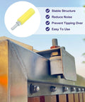 Installed 4 Pack Slide Gate Guide Rollers With Nylon Wheels, 3 Inch Gate Support Assembly shown on metal sliding gate