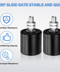 Four Pack Gate Guide Rollers With Two Inch Nylon Wheels And Gate Support Assembly, Universal Sealed Ball Bearing Rolling Guider For Sliding Doors