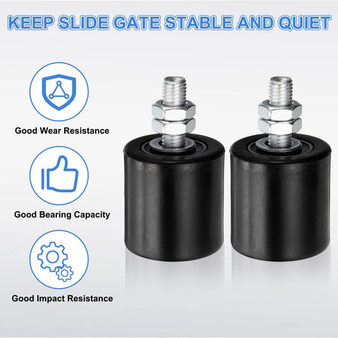 Four Pack Gate Guide Rollers With Two Inch Nylon Wheels And Gate Support Assembly, Universal Sealed Ball Bearing Rolling Guider For Sliding Doors