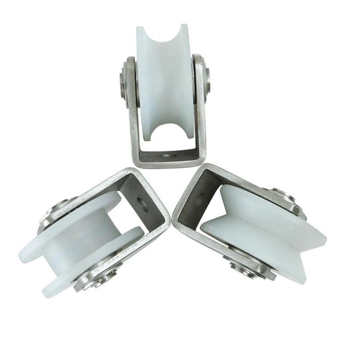 Pulley, Pulley Wheel, 2 Caster Wheel with Groove, 201 Stainless Steel Bearing for Industrial Machines, Sliding Door, Rolling Gates