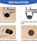 Step-by-step installation guide for Nylon Hole Plugs Set 30Pcs With Four Sizes 1-1/2 In, 1-3/4 In, 2 In, 2-3/8 In Round Snap-In Locking Hole Covers